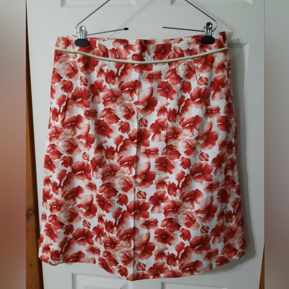 Vintage Mac & Jac Stretch Poppy Print Skirt - Picture 2 of 9